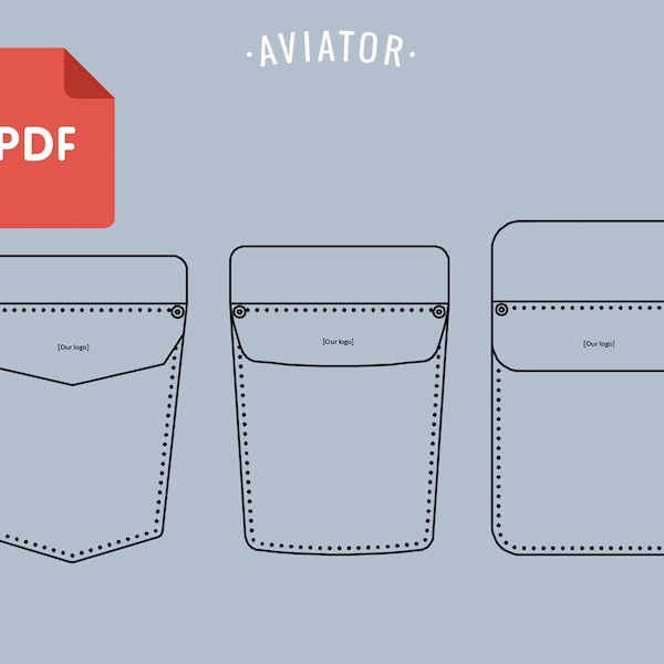 PDF Pocket Protector 3 designs - Template - Tools Holder - Pocket Organizer - Pencil Case - Painter case - Pattern 26