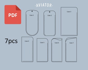PDF Eyeglass Case 7pcs - Template - Gift for man - women- Sunglasses Cover - Glasses Case - Pattern 13