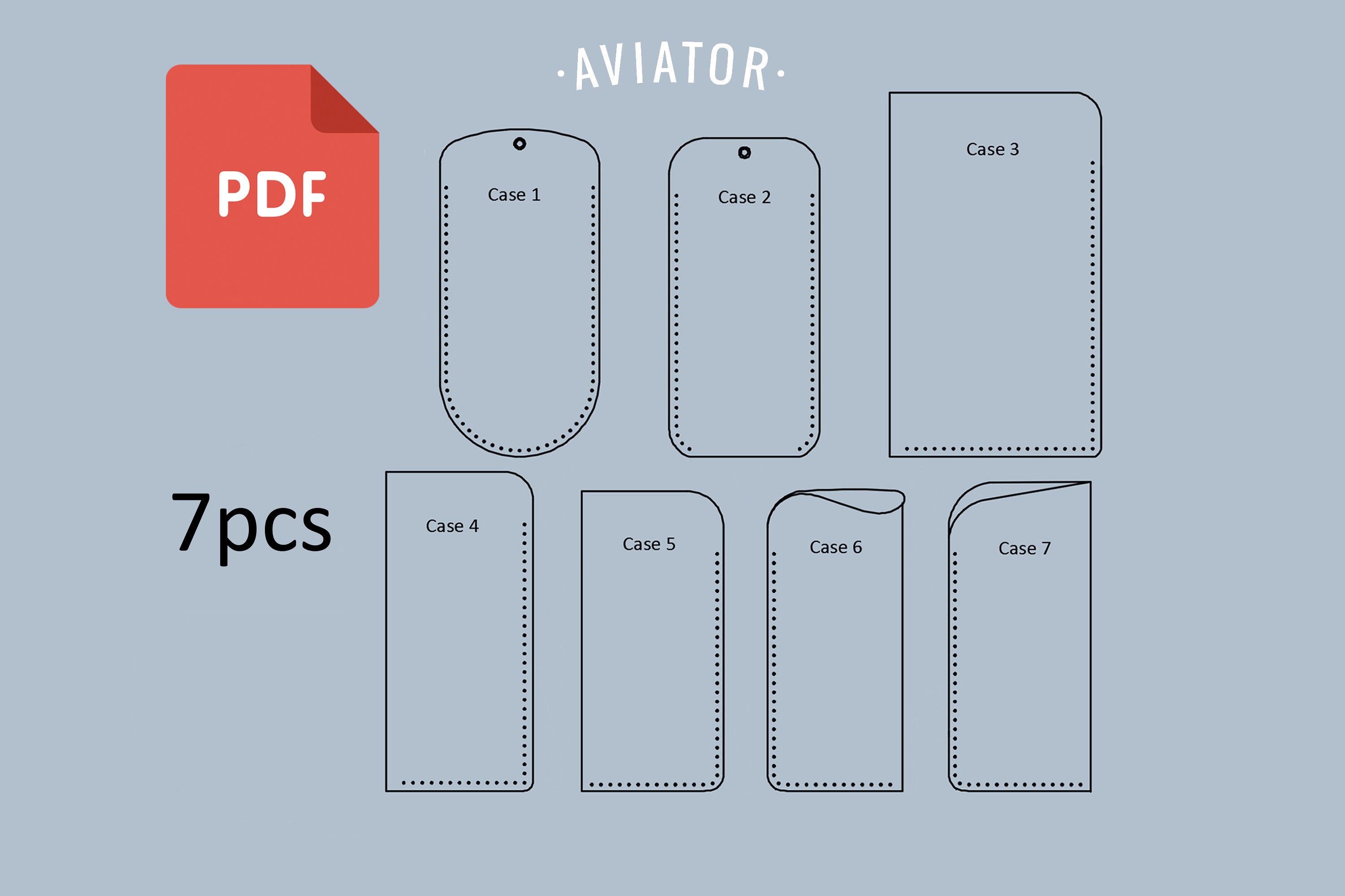 PDF Eyeglass Case 7pcs Template Gift for Man Women Sunglasses Cover