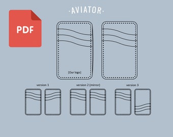 PDF Tarjetero Monedero Vertical 1 - Plantilla - Monedero Simple - Monedero de tarjetas PDF - Monedero Vertical - Patrón 34