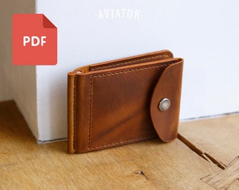 PDF Monedero Clip Para Dinero Con Monedas 3 - Plantilla - Monedero Simple - Monedero para tarjetas PDF - Monedero Bi-fold - Patrón 86