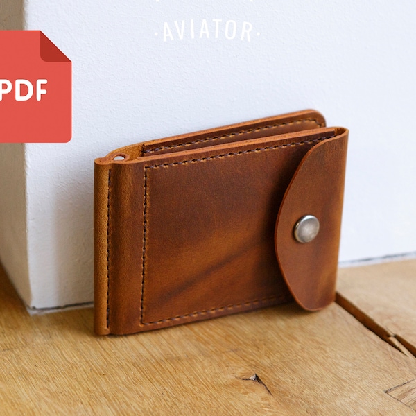 PDF Money Clip Wallet With Coins 3 - Template - Simple Wallet - Card wallet PDF - Bi-fold Wallet - Pattern 86