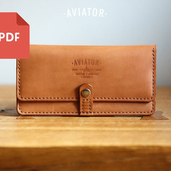 PDF Long Wallet - Template - Leather Clutch Wallet - Pattern 1