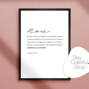 Eckhart Tollet quote - Power of Now Printable Art |  positive quote wall hanging spiritual quote print wall art gift **Digital Download