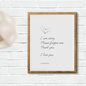 Ho&#39;oponopono Prayer printable art | Hawaiian prayer ho&#39;oponopono wall art newage healing home gift for friends family love *Digital Download