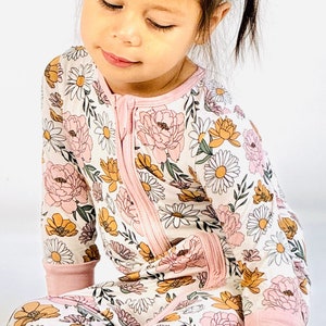 Sunkissed Florals Organic Bamboo Baby Pajamas | Eco-Friendly Bamboo Sleepwear for Babies | Soft Bamboo Baby Pajamas Boho Florals