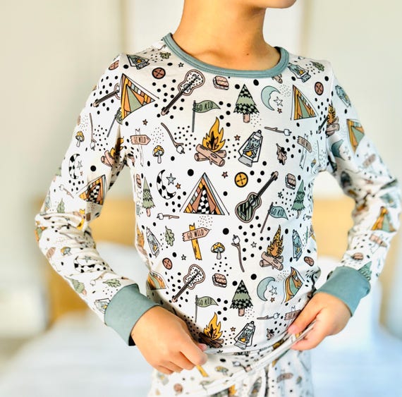 Camping Sleepware Tent Pajama Top Shirt Camping Sleepware Tent Pajama Top Shirt