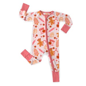 Sugar and Spice Christmas Soft & Breathable Girls&#39; Bamboo Zippy Pajamas – Infant Organic Baby Sleepwear