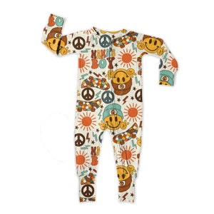 Mama's Boy |Soft Bamboo Baby Rompers: Hypoallergenic, Eco-Friendly | Two-Way Zipper, Optional Hand & Feet Covers