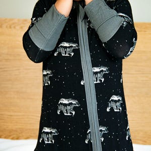 Black Bear Bamboo Organic Boys Bamboo Baby Pajamas Eco-Friendly Bamboo Sleepwear for Babies | Soft Bamboo Baby Pajamas Forest Animals bears