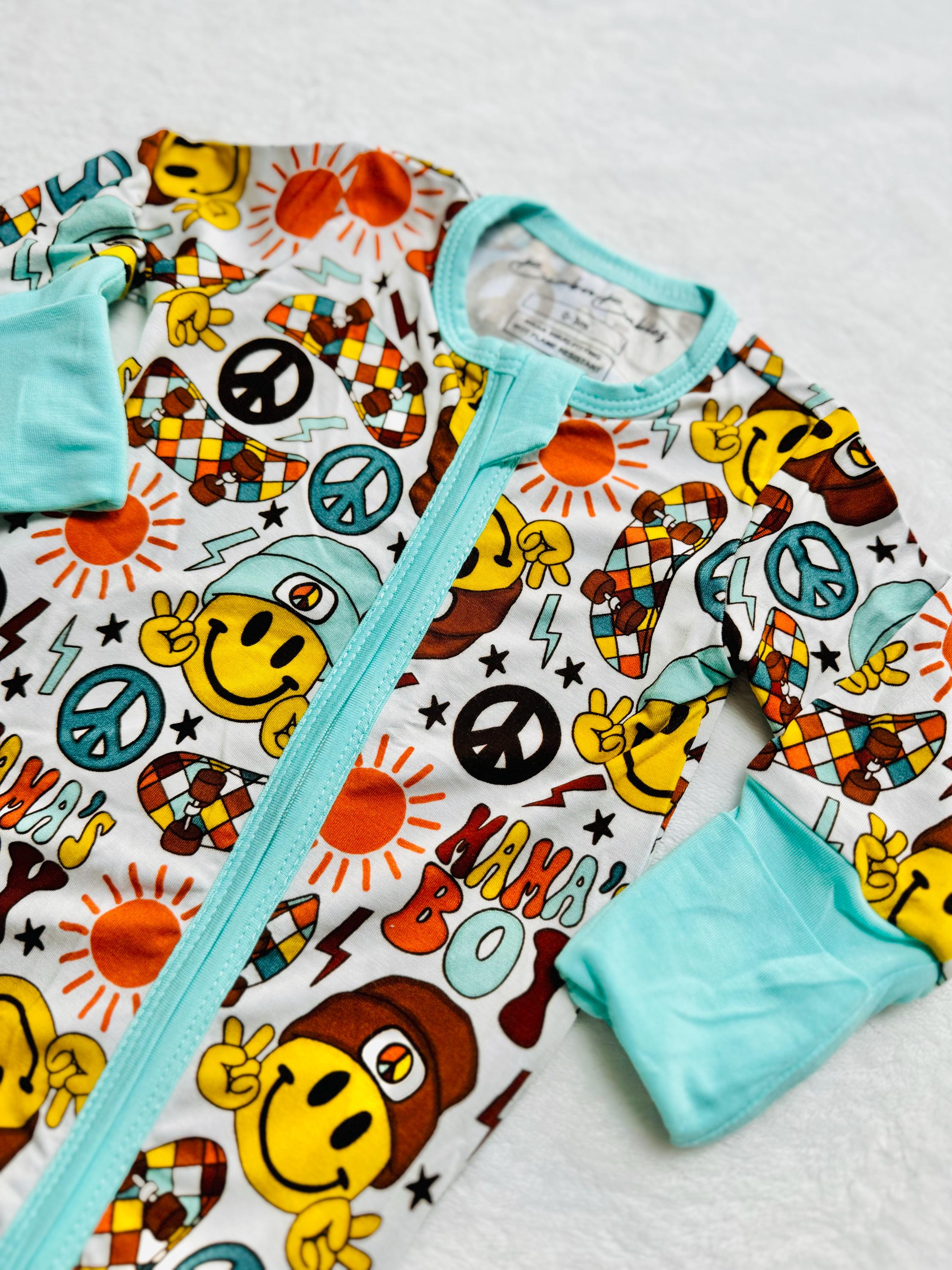Mama's Boy Bamboo Zippy Baby Pajamas, Baby Bamboo Baby