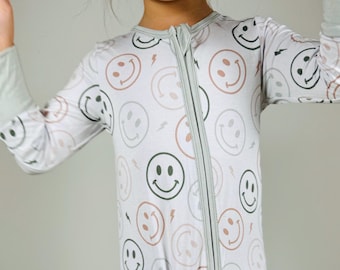 Happy Little Guy Soft Organic Bamboo Baby Zippies and Sleepers – Eco-friendly, Breathable Newborn Pajamas