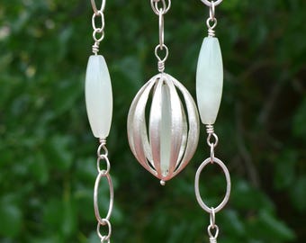 Sterling Silver and Jade Necklace