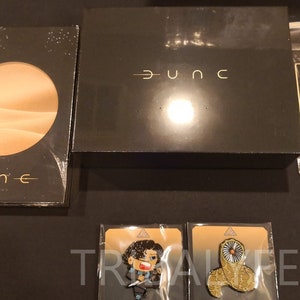 Dune Limited Edition Wax Sealing Metal Stamp Kit + Metal Charm Bookmarks + Notebook + The Great Sandworm & Paul Atreides Hard Enamel Pins