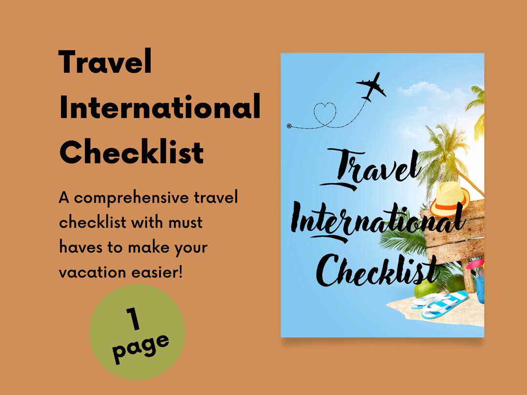 Travel Packing List Printable, International Vacation Checklist ...