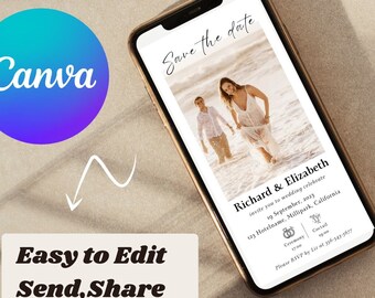Minimalistic save the date, Boho save the date, aesthetic save the date,boho digital download save the date, electronic save the date