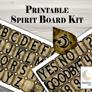 Kit de tablero espiritual imprimible: Conéctate con el Reino espiritual, similar a Ouija – Descarga instantánea de bricolaje – Perfecto para fiestas de Halloween