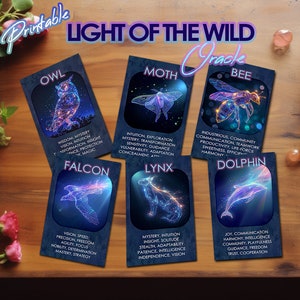 Animal Oracle Deck: Light of the Wild Cards - 60 cartas de oráculo imprimibles para conectar con el universo a través del poder simbólico de los animales