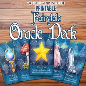 Fairytale Fortunes Oracle Deck: Tarjetas de Oracle independientes imprimibles, tarjetas de afirmación y folleto de información para el crecimiento personal