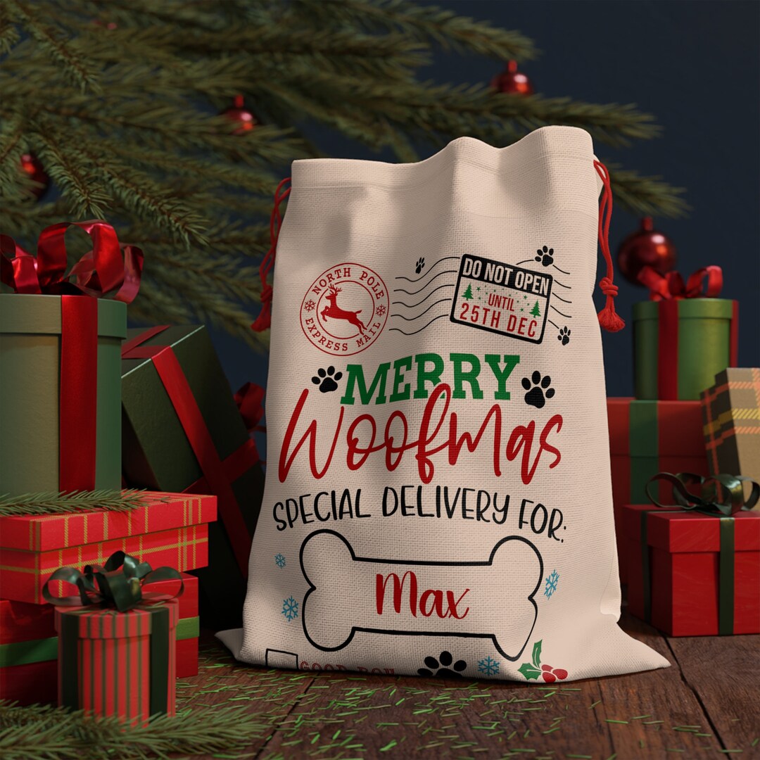 Personalized Pet Santa Sack Dog Santa Sack Dog Christmas Etsy UK