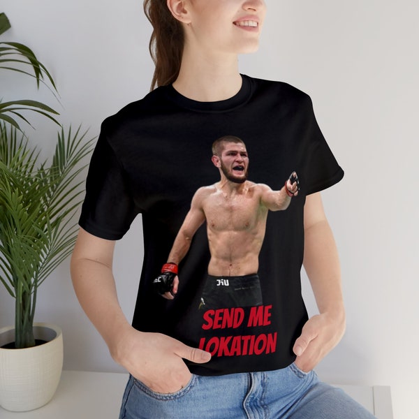 UFC Shirt, Vintage Bootleg Style Khabib Nurmagomedov Shirt, 90s Graphic Tee, Unisex Shirt For Woman And Man, Send Me Lokation