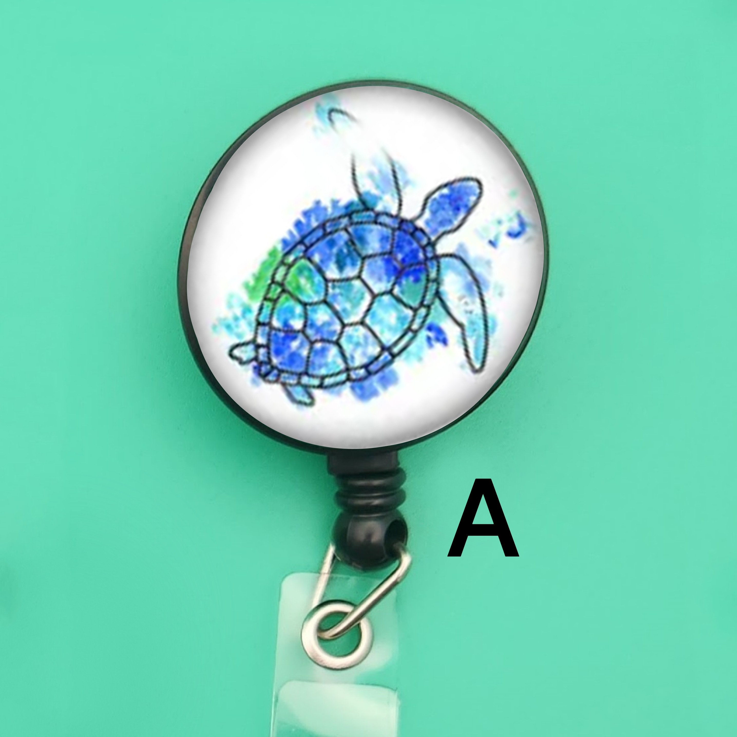 Retractable Turtles Watercolor Turtles Clip Badge Retractable Reel - Etsy