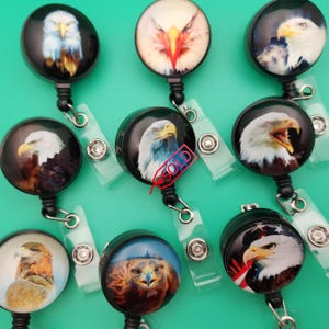 Birds of Prey clip badge retractable reel - Eagle - Falcon