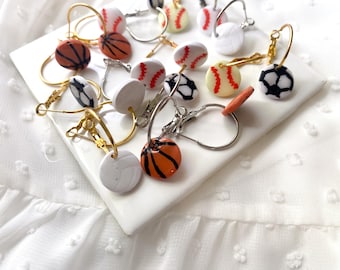 Sport Hoops - Polymer Clay Earrings
