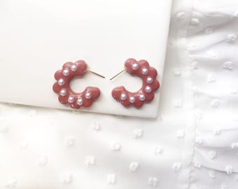 Pretty in Pearl - Polymer Clay Earrings