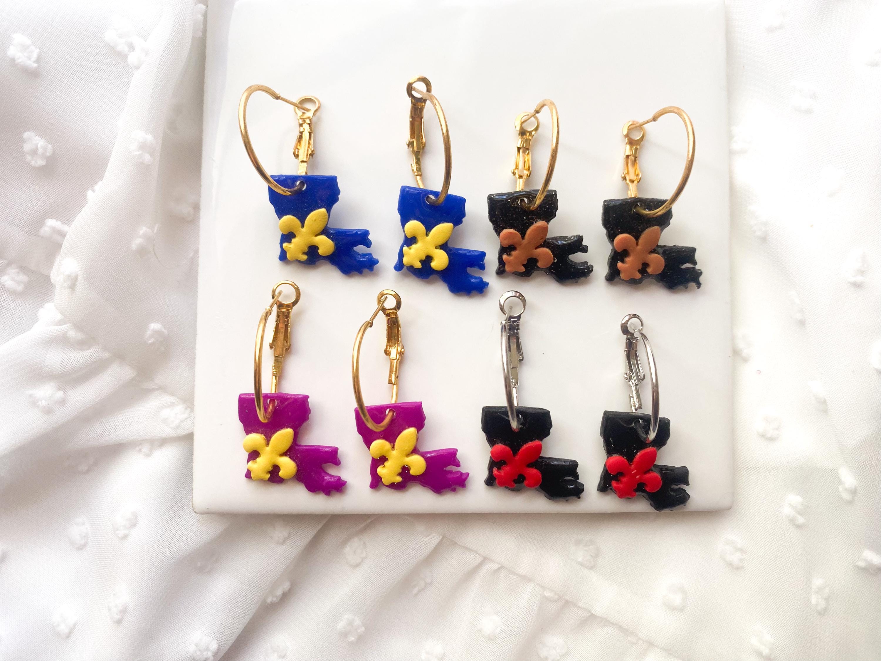 Louisiana Teams  - Polymer Clay Earrings