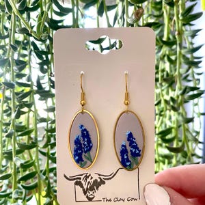 Blue Bonnet - Ohrringe aus Polymer Clay