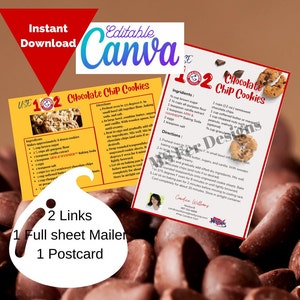 Bens imobiliários cartões postais de <br> Entrega Rápida? Receita do biscoito dos pedaços de chocolate cartao postal de <br> Entrega Rápida? Canva editável | Bicarbonato de Sódio Imobiliário 2º Toque | Item de valor IOV