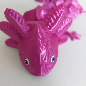 Adorable axolotl rose avec queue articulée (mobile) Idéal pour les enfants et les adultes Jouet Fidget Jouet de bureau Décoration Axolotl 3D amusant et mignon.