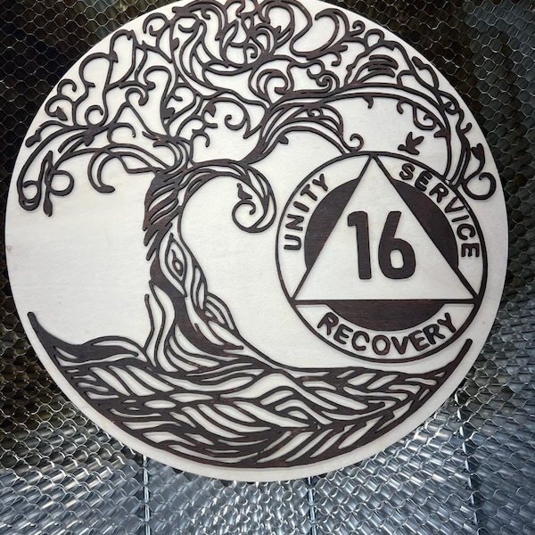 Sobriety tree of life - AA - recovery - unity - service - SVG, DXF – Laser Engraving