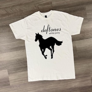 White Pony Inspired Band Tee, Vintage Rock Aesthetic T-Shirt, Minimalist Horse Graphic, Nu Metal Fan Shirt Streetwear Gift