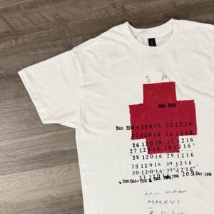 Minimalist Graphic T Shirt, Abstract Red Print Tee, Modern Art Shirt, Unisex Streetwear Tee, Conceptual Design Shirt image 4