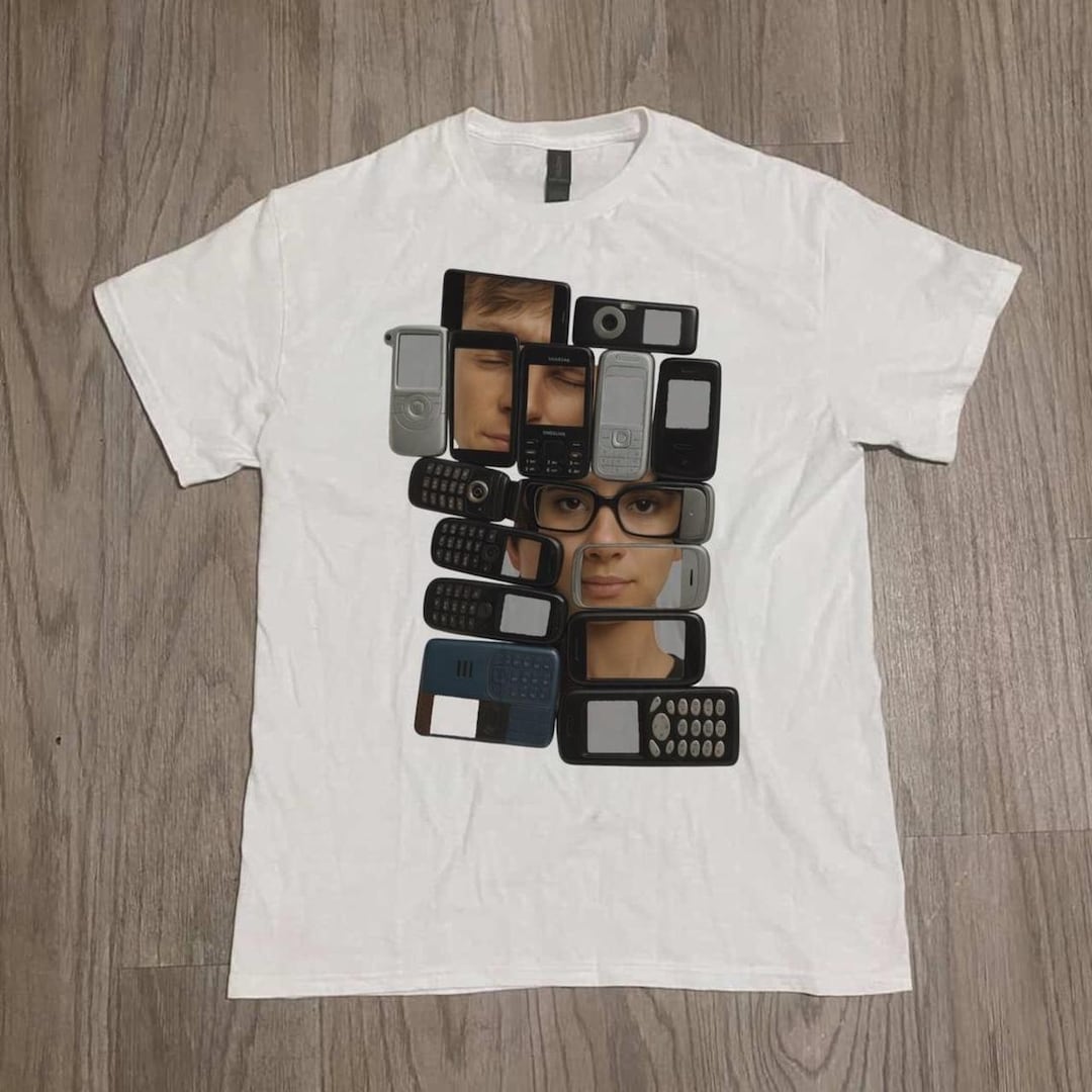 Retro Phone Collage Shirt, Vintage Aesthetic Tee, Unisex Graphic Tee ...