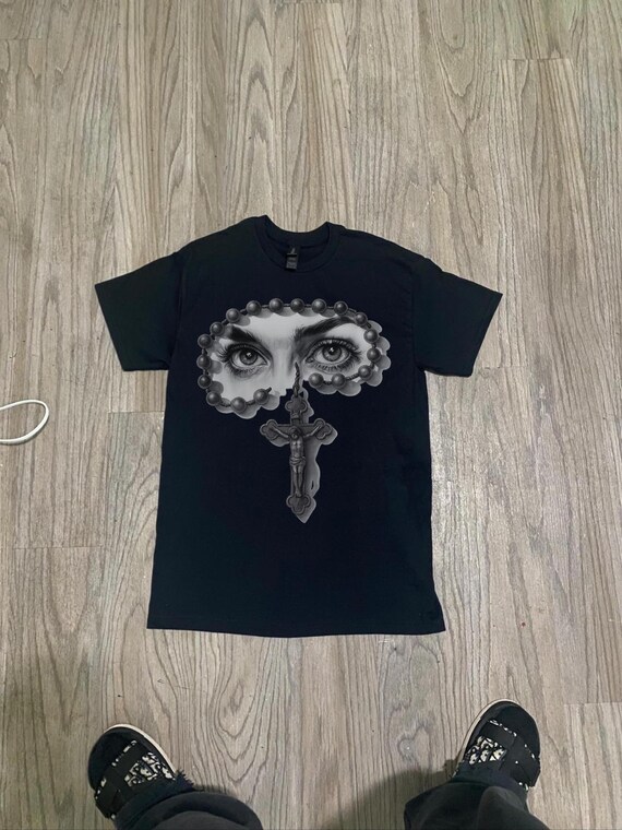 Y2K クロス ユニセックス ヘビーコットン Tシャツ - 2000年代 