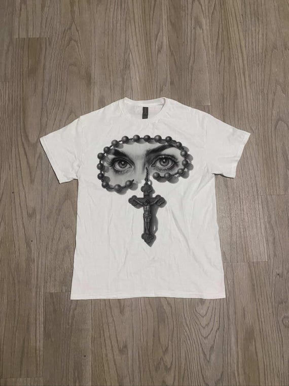 Y2K クロス ユニセックス ヘビーコットン Tシャツ - 2000年代 