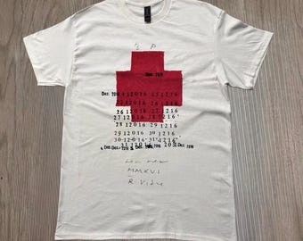 Minimalist Graphic T Shirt, Abstract Red Print Tee, Modern Art Shirt, Unisex Streetwear Tee, Conceptual Design Shirt
