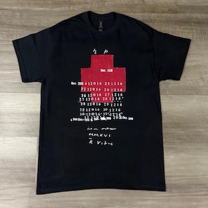 Minimalist Graphic T Shirt, Abstract Red Print Tee, Modern Art Shirt, Unisex Streetwear Tee, Conceptual Design Shirt image 2