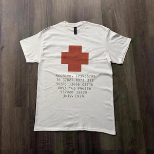 Vintage Archive Cross Shirt, Minimalist Graphic Tee, Retro Typography Shirt, Aesthetic Streetwear Tee, 70s Style Vintage Tee, Unisex Shirt,