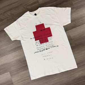 Minimalist Graphic T Shirt, Abstract Red Print Tee, Modern Art Shirt, Unisex Streetwear Tee, Conceptual Design Shirt image 5