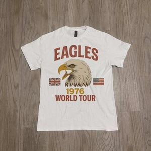 EAGLES 1976 World Tour Shirt - Vintage Concert Tee, Retro Eagles Tour Graphic T-Shirt