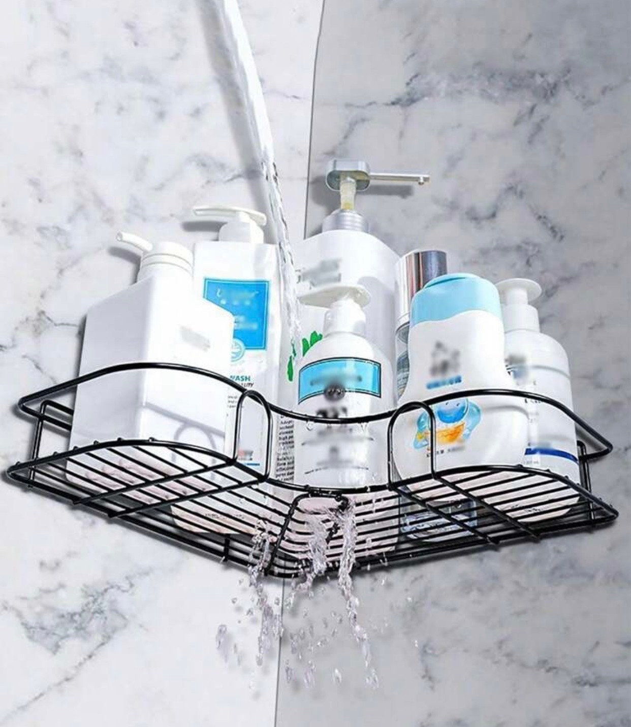 iHEBE Adhesive Bathroom Shelves Shelf Storage Organizer Wall Mount No Drilling Shower