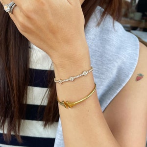 Diamond Flower Tennis Bracelet