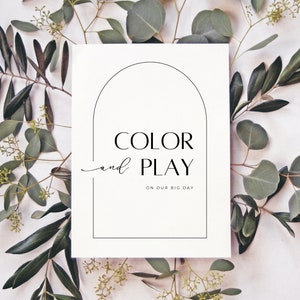 Wedding Coloring Book Wedding Activity Book for Kids Wedding Kids Coloring Page Kids Table Activity Pack for Children - Minimalist Arch