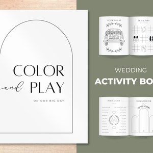 Wedding Activity Pack Coloring Book for Kids Wedding Kids Coloring Page Kids Table Activity Pack for Children - Minimalist Arch