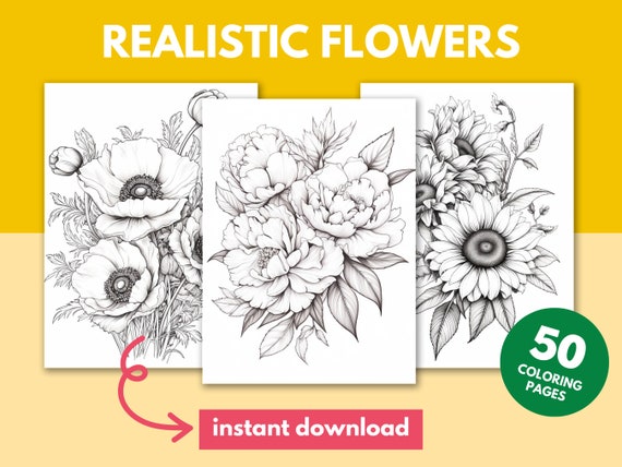 COLORING BOOK FLOWER coloring pages for adults coloring book adults flower colouring sheets pdf flower coloring book garden floral printable