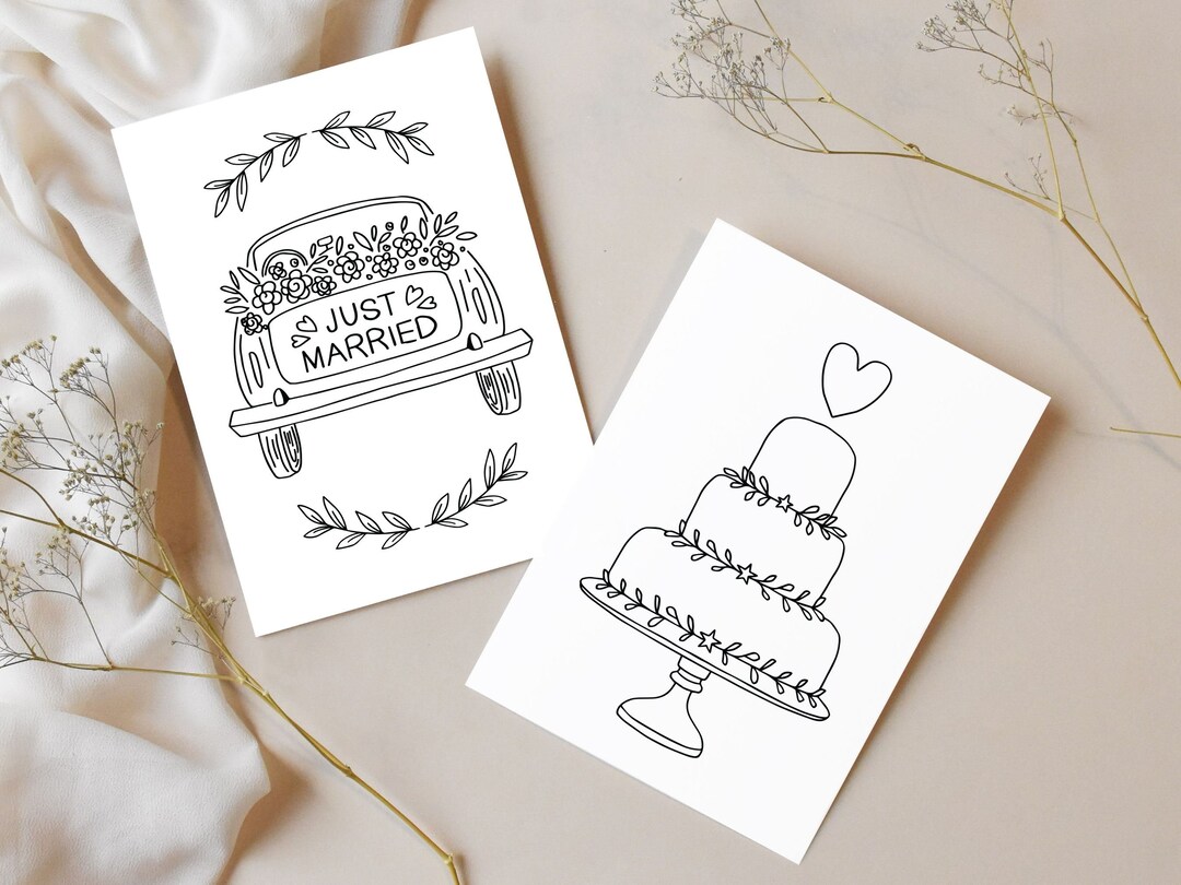 Wedding Coloring Book Wedding Coloring Page for Kids Wedding Kids Table ...